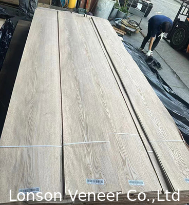 Kırmızı meşe ahşap kaplama 0.45 mm Kalınlık Crown Cut panel Sınıf AAA